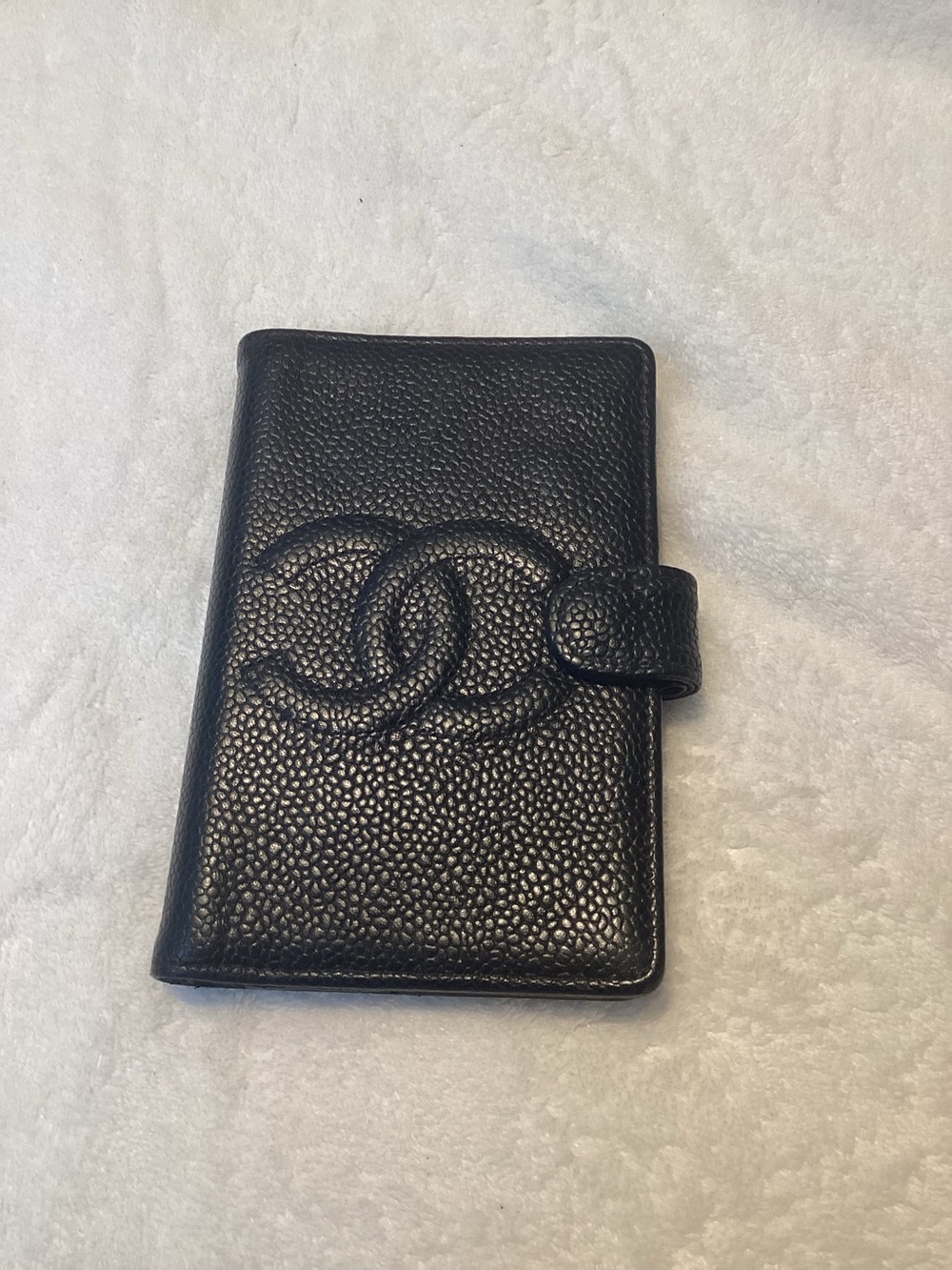 Chanel Black Caviar CC Timeless CC Ring Mini Agenda Planner